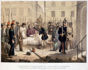 The wounded archbishop of Paris is transported to the archveche