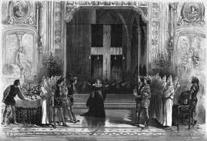 Theatrical representation: scene of the coffins in Lucrece Borgia by Victor Hugo. Paris, Theatre de la Porte Saint Martin by French School