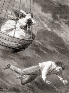 Thomas Harris, Inventive London Scientist and Lieutenant and Pioneering English Balloonist Who Fell to His Death from a Hot Air Balloon on 25 May 1824, from Les Merveilles de la Science, Published c.1870 by French School