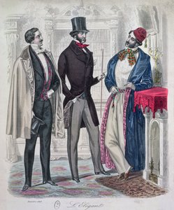 Three Elegant Young Men, December 1848 by French School