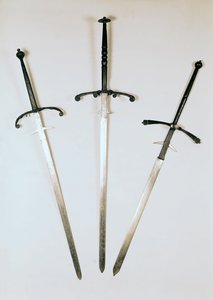 Three two-handed swords, 1570 by French School