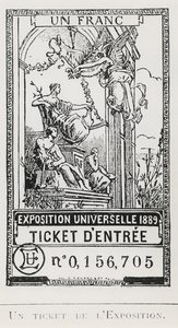 Ticket of Entry to the Exposition Universelle of 1889 (litho)