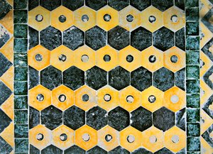 Tiles from the Chapel of Saint Cucuphas by French School