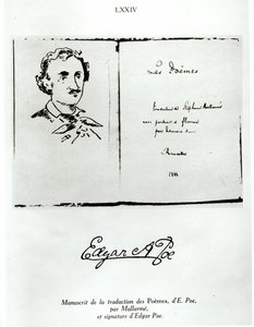 Title Page of Les Poemes by Edgar Allan Poe Translated by Stephane Mallarme with a Portrait of the Author, 1888 by French School
