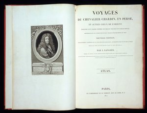 Titlepage and frontispiece portrait from Voyages du Chevalier Chardin en Perse, 1811