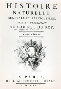 Titlepage of Histoire Naturelle, Generale et Particuliere by Buffon, Paris, 1749 by French School
