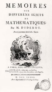 Titlepage of "Mémoires sur différens sujets de mathématiques", 1748