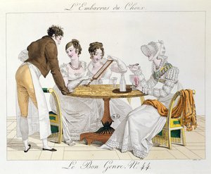 Too Much Choice, plate 44 from Le Bon Genre, 1827