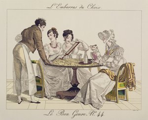 Too Much Choice, plate 44 from Le Bon Genre, 1827 by French School