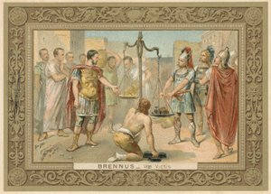 Trade card depicting Brennus by French School