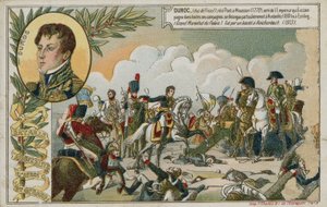 Trade card with an image depicting the Battle of Austerlitz by French School