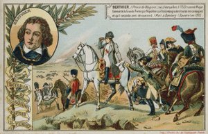 Trade card with an image depicting the Battle of Wagram by French School