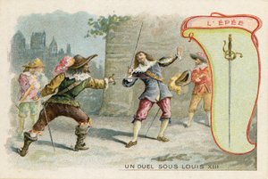 Trade card with an image of a sword by French School