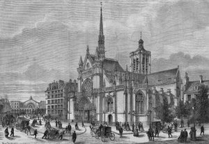 Transformations of Paris Under the Second Empire: View of the New Neo-Gothic Facade of the Church of Saint Laurent, Boulevard de Strasbourg, Restored by the Architect Simon Claude Constant Dufeux