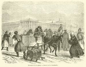 Ice Transport (engraving) by French School