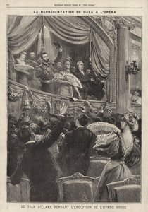 Tsar Nicholas II of Russia acclaimed by the audience during the playing of the Russian national anthem at a gala performance at the Paris Opera during his visit to France by French School