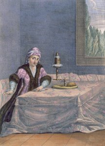 Turkish woman spinning thread, c.1708