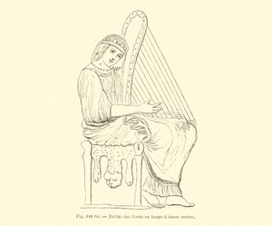 Twelve-Stringed Greek Harp by French School