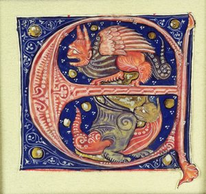 Two winged grotesques by French School