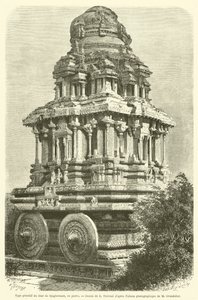 Primitive type of the Juggernaut chariot, in stone by French School
