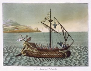 View of Corvus, Naval Crane, used by G. Duillus, 1796 by French School
