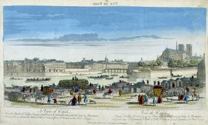 View of Paris and Notre-Dame, Taking the Docks of the Ile St Louis