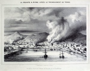 View of Pointe-a-Pitre After the Earthquake on February 8, 1843 (engraving) by French School