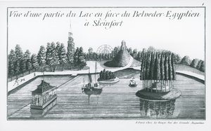 View of part of the lake in front of the Egyptian Belvedere at Steinfort, from 