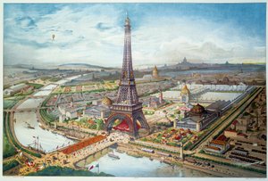 View of the 1889 Universal Exhibition in Paris. Engraving of 1889