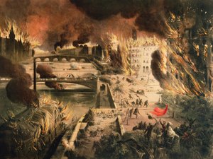 View of the Fires in Paris during the Commune on the 24th and 25th of May, 1871