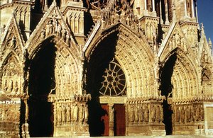 View of the West Front portals, begun in 1231 and completed in 1430