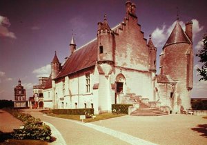 View of the exterior with the south and west facades by French School