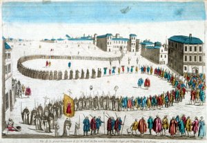 View of the Great Procession of the Self-Dafé Where We See the Criminals Tried by the Inquisition in Lisbon - Engraving by French School