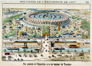 View of the world exhibition from the Trocadero in Paris by French School
