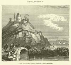 View of the Fortress of Silivri on the Marmara Sea (engraving) by French School