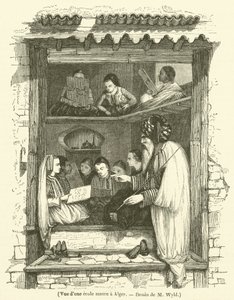 View of a Moorish school in Algiers by French School