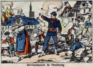 War of 1870 between France and Prussia: Siege and bombing of Strasbourg by French School