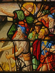 Window Charnier-10 Depicting Manna from Heaven; Christ and the Host