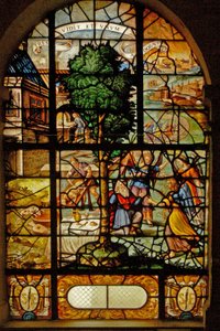 Window Charnier-13 Depicting Abraham Being Visited by Three Angels by French School