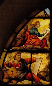 Window Charnier-2 Depicting the Evangelists with the Miracle of the Host: St. Luke and St. John by French School
