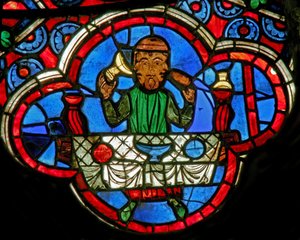 Window depicting the Labours of the Months: January