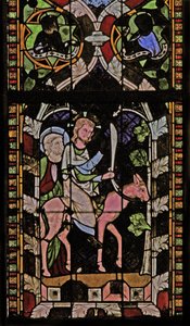 Window N-chapB depicting the Entry into Jerusalem by French School