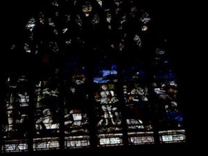 Window depicting Adam and Eve in the Garden of Eden by French School