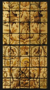 Window depicting Jupiter and Air by French School