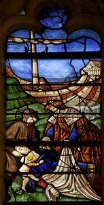 Window depicting Saint Mary Magdalene: Countess of Provence dying on pilgrimage to the Holy Land by French School