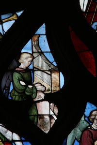 Window depicting a Musical Angel by French School