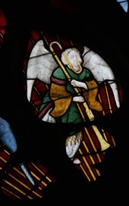 Window depicting a Musical Angel by French School