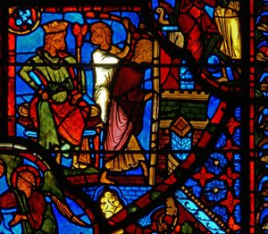 Window depicting a scene from the life of St. Thomas by French School