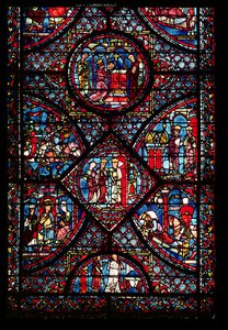 Window depicting scenes from the Life of Charlemagne from the ambulatory by French School
