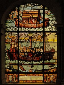 Window in the Charnier Depicting the Noah